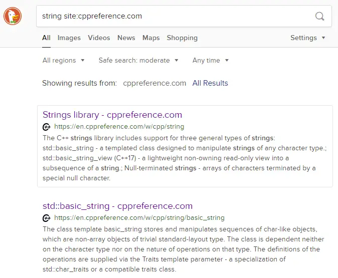 string search