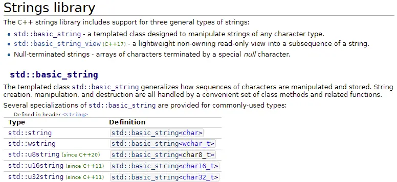 strings library page