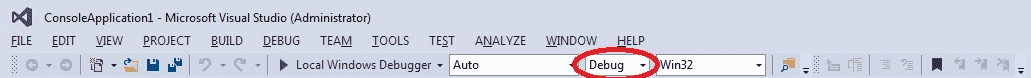 VS Solution Configurations Dropdown